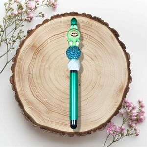 Labubu Mint Green 3D Beaded Stylist & Pen